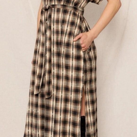 NWT Buffalo Plaid Belted Dress - Picture 4 of 4